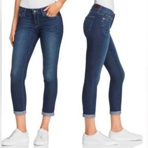 Paige Kylie Crop Mid Rise Cuffed Boyfriend Jeans Size 28